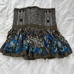 Camilla Skirt Blue Black Print Small